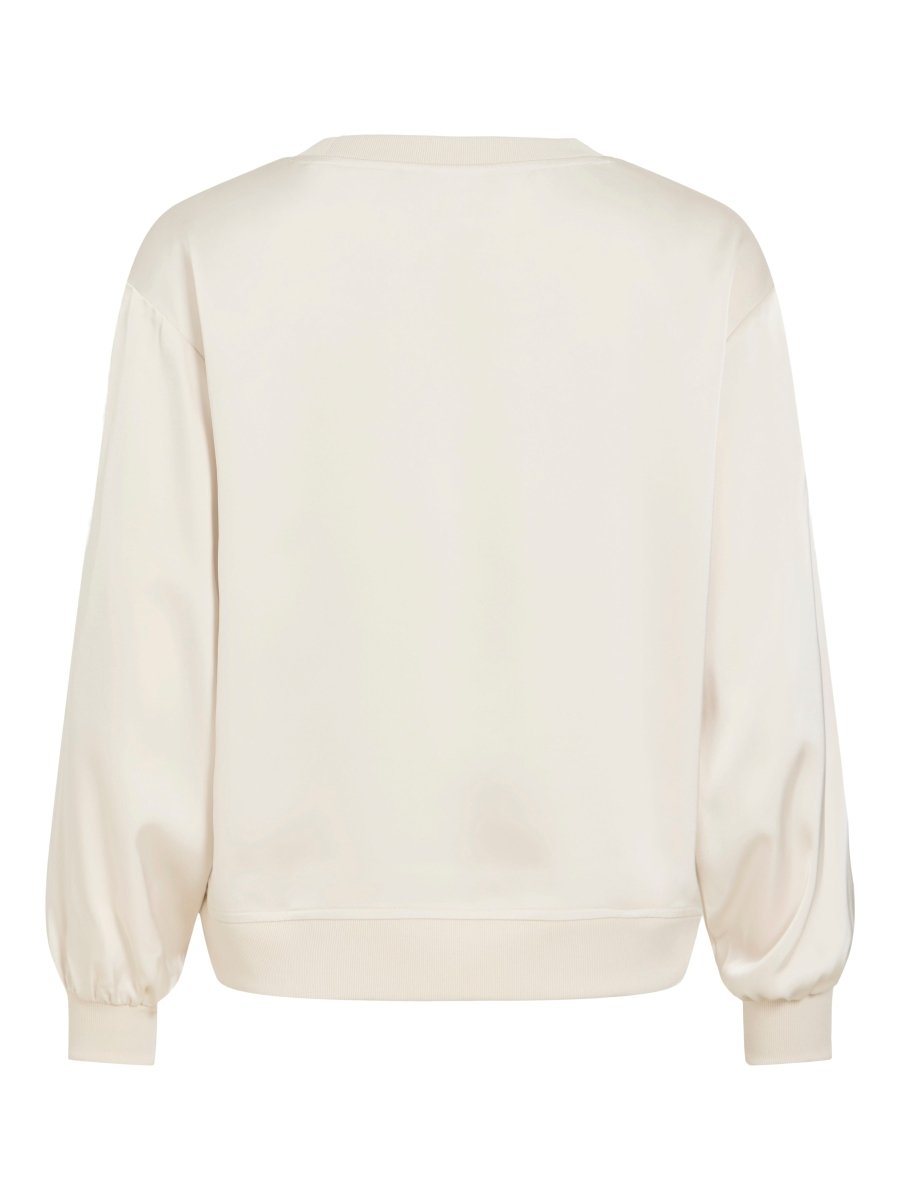 Vila Rundhals-Longsleeve-Top Viliso in Birch