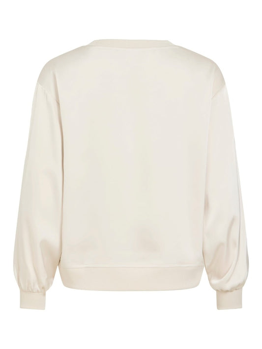 Vila Rundhals-Longsleeve-Top Viliso in Birch