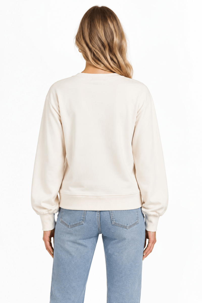 Vila Rundhals-Longsleeve-Top Viliso in Birch