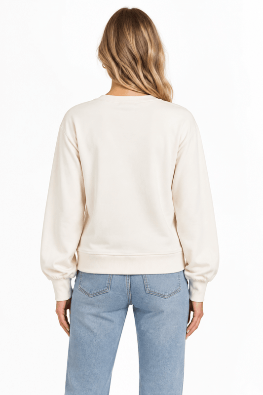 Vila Rundhals-Longsleeve-Top Viliso in Birch