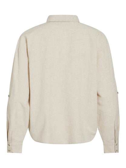 VILA Shirt VIPRISILLA L/S LOOSE SHIRT - NOOS - Super Light Natural Melan