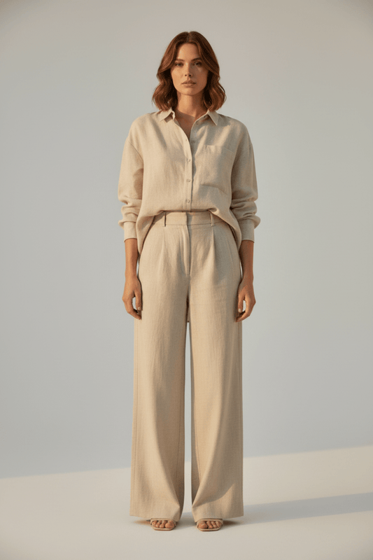 VILA Shirt VIPRISILLA L/S LOOSE SHIRT - NOOS - Super Light Natural Melan