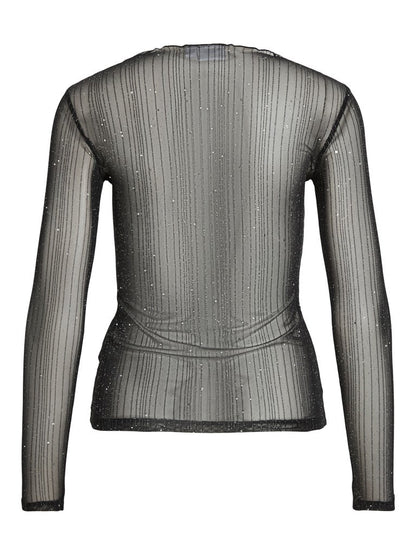 Vila Stehkragen-Longsleeve Viturno in Black Beauty
