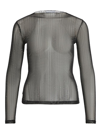 Vila Stehkragen-Longsleeve Viturno in Black Beauty