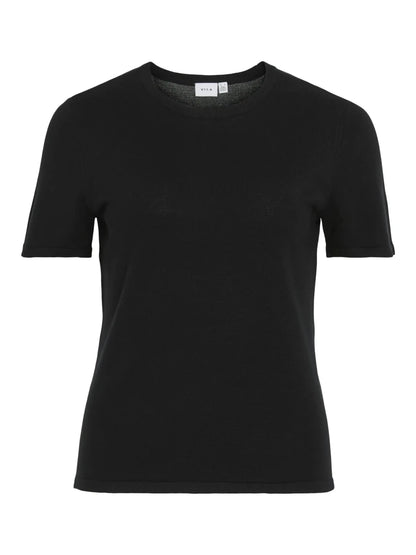 Vila Strick T-Shirt Vilipsa in der Farbe Black Beauty