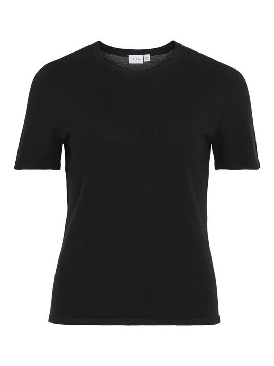 Vila Strick T-Shirt Vilipsa in der Farbe Black Beauty