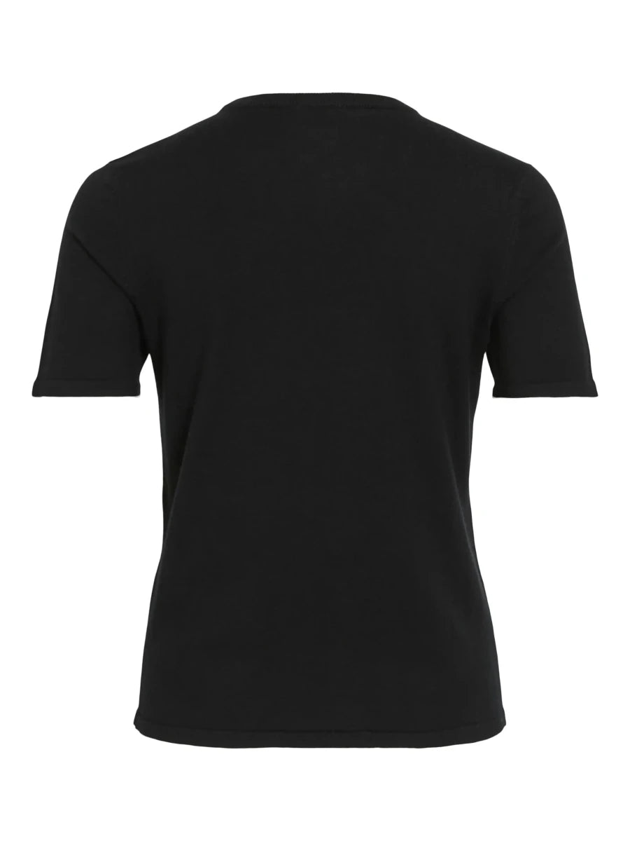 Vila Strick T-Shirt Vilipsa in der Farbe Black Beauty