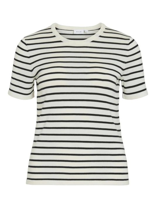 Vila Strick T-Shirt Vilipsa in der Farbe Cloud Dancer