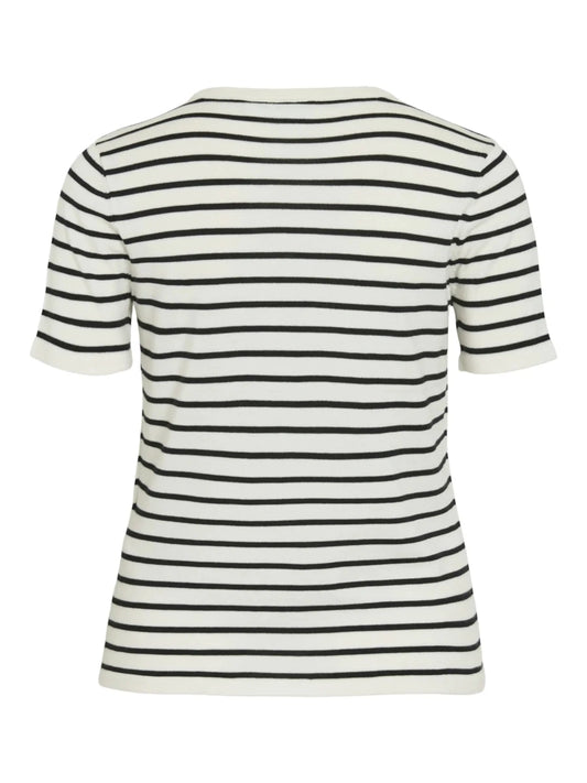 Vila Strick T-Shirt Vilipsa in der Farbe Cloud Dancer