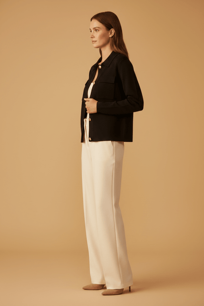 Vila Strickjacke Langarm Strick Black Beauty