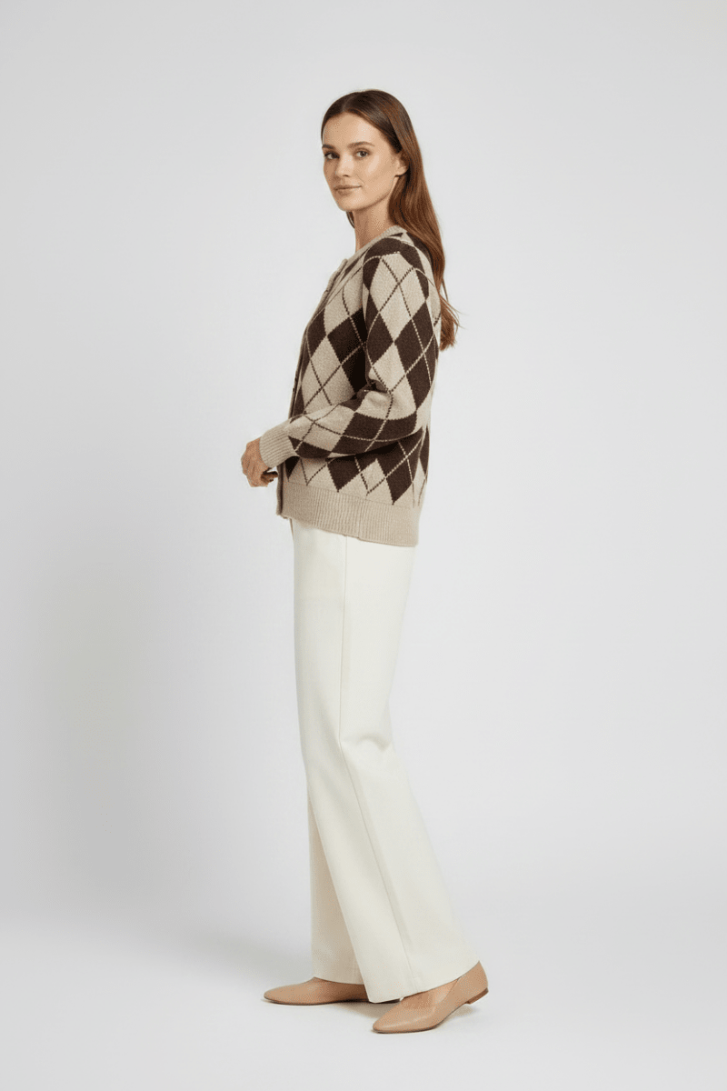 Vila Strickjacke Langarm Strick Cardigan Feather Gray Coffee Bean