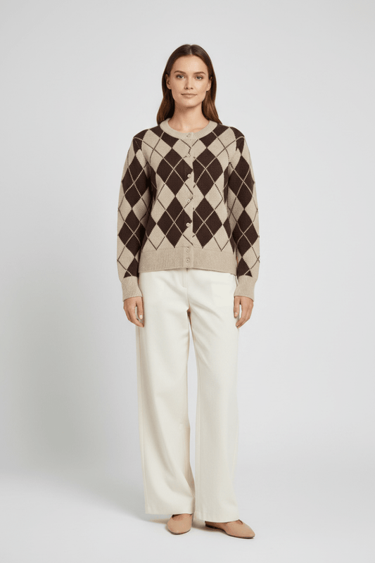 Vila Strickjacke Langarm Strick Cardigan Feather Gray Coffee Bean