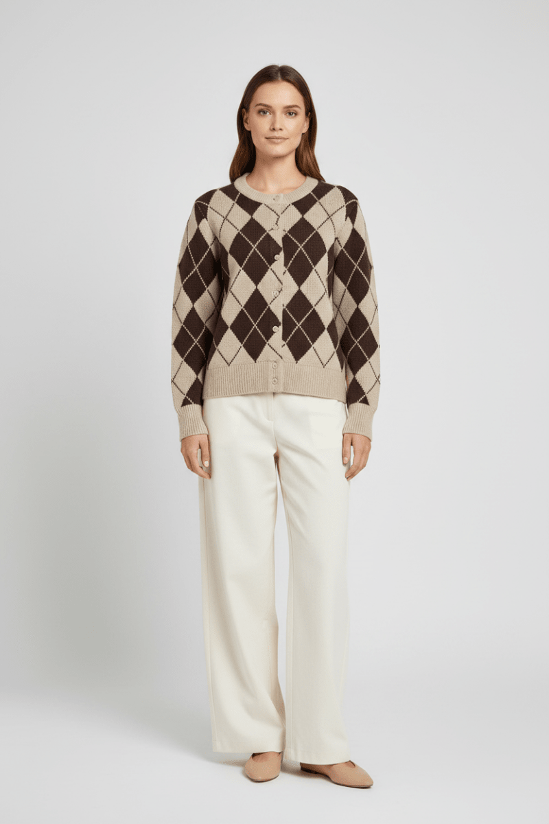 Vila Strickjacke Langarm Strick Cardigan Feather Gray Coffee Bean