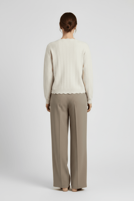 Vila Strickjacke VIMARTI mit Rundhalsausschnitt in Birch Melange