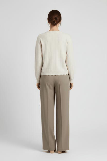 Vila Strickjacke VIMARTI mit Rundhalsausschnitt in Birch Melange