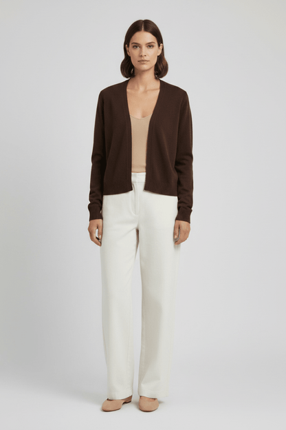 Vila Strickjacke Viril Kurz Langarm Strick Cardigan Coffee Bean