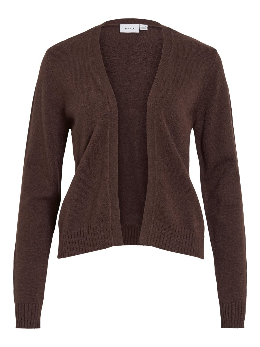 Vila Strickjacke Viril Kurz Langarm Strick Cardigan Coffee Bean