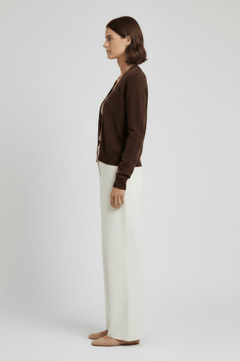 Vila Strickjacke Viril Kurz Langarm Strick Cardigan Coffee Bean