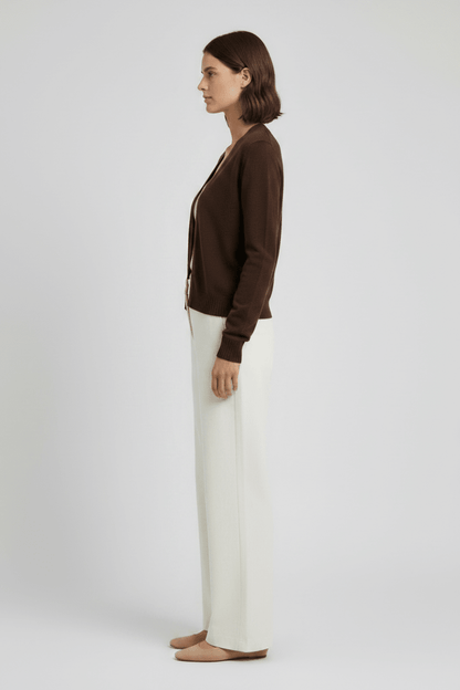 Vila Strickjacke Viril Kurz Langarm Strick Cardigan Coffee Bean