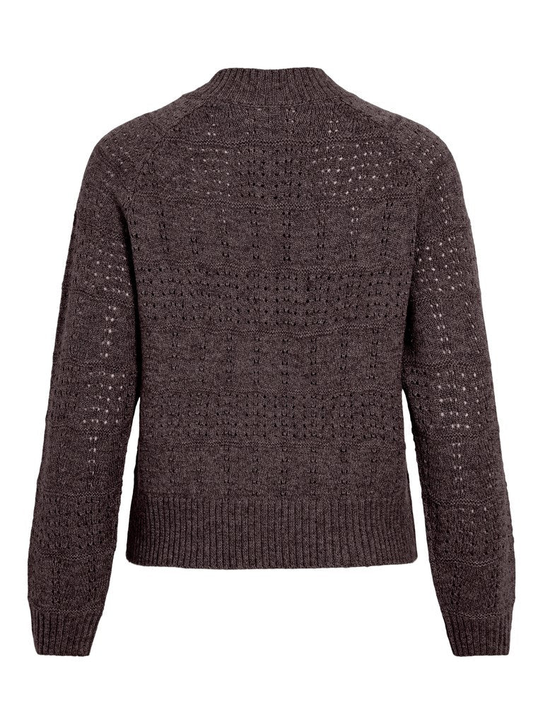 Vila Strickjacke Visapna in Raisin Melange