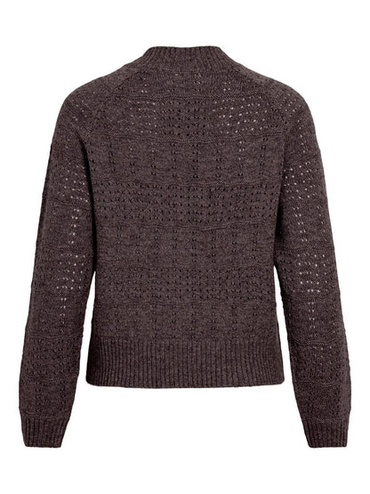 Vila Strickjacke Visapna in Raisin Melange
