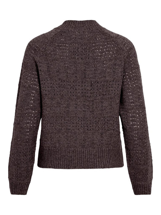 Vila Strickjacke Visapna in Raisin Melange