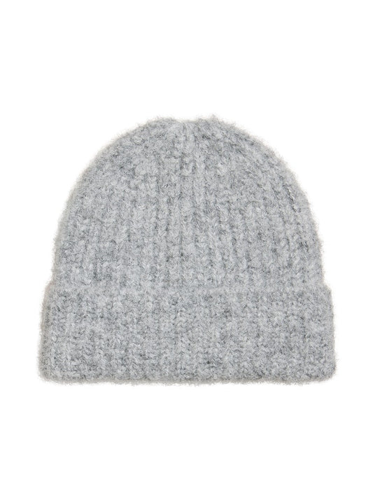 Vila Strickmütze Knit Beanie in Light Grey Melange