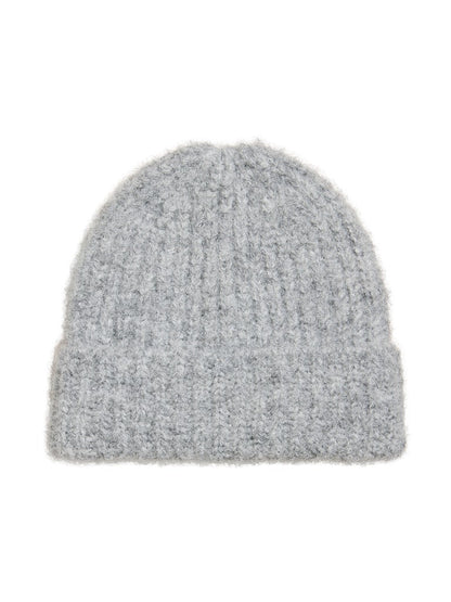 Vila Strickmütze Knit Beanie in Light Grey Melange