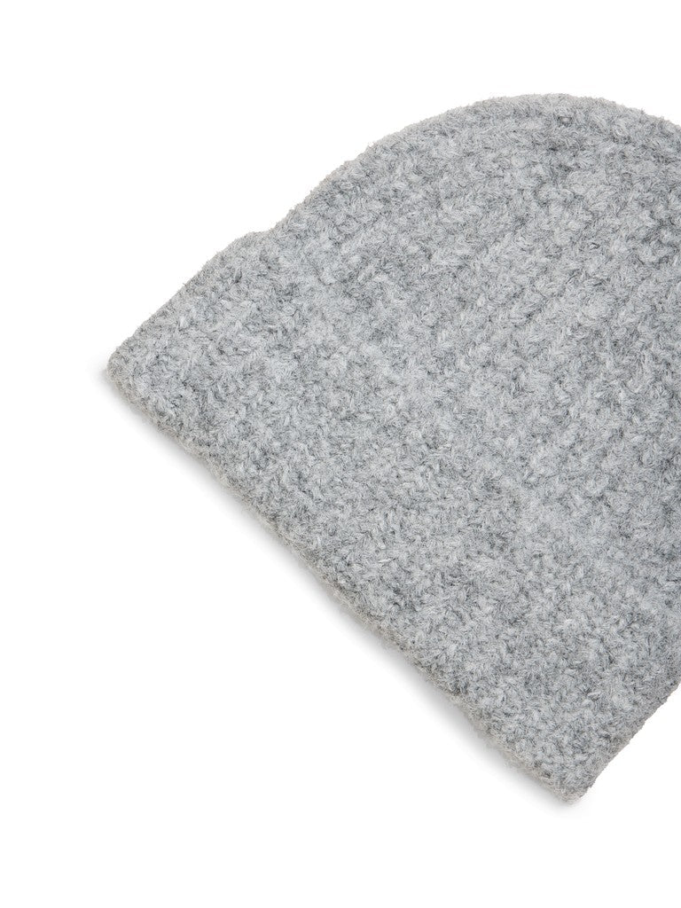 Vila Strickmütze Knit Beanie in Light Grey Melange