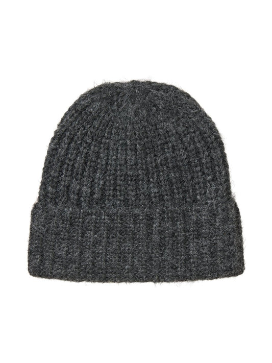Vila Strickmütze New Knit Beanie in Dark Grey Melange