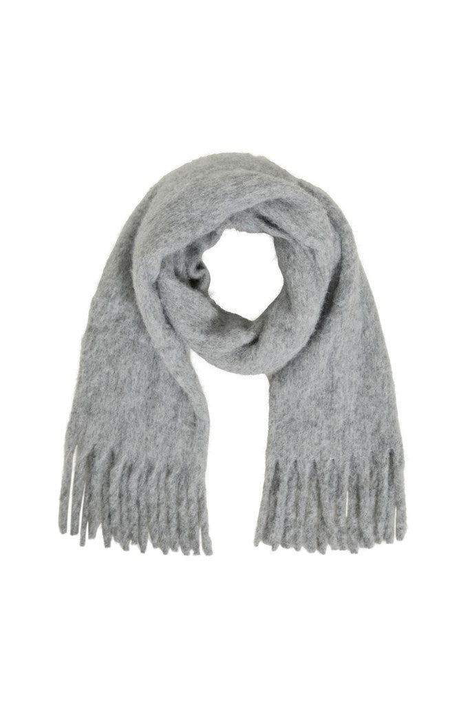 Vila Strickschal Knit Scarf in Light Grey Melange