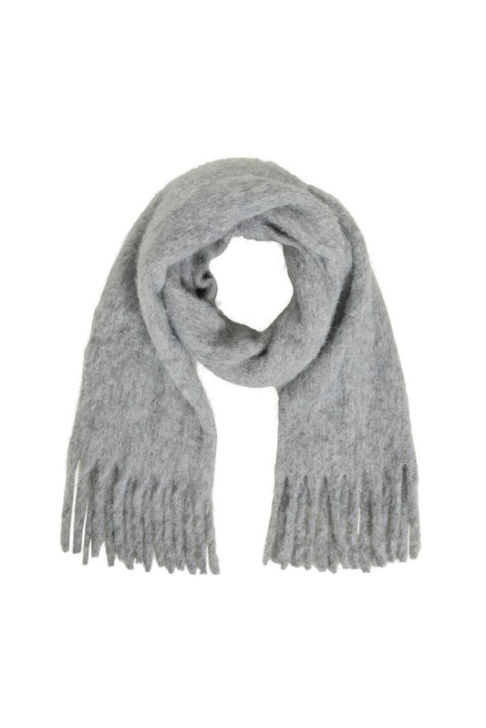 Vila Strickschal Knit Scarf in Light Grey Melange