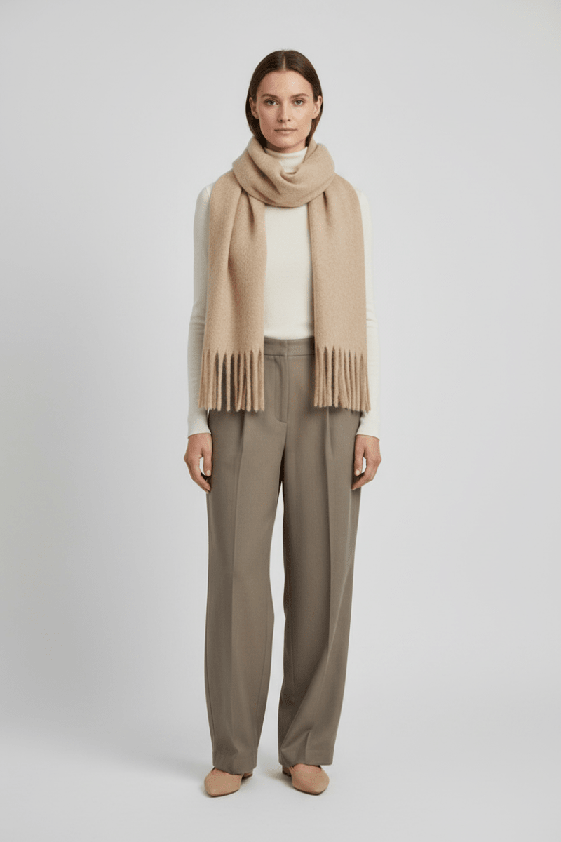 Vila Strickschal Knit Scarf in Natural Melange