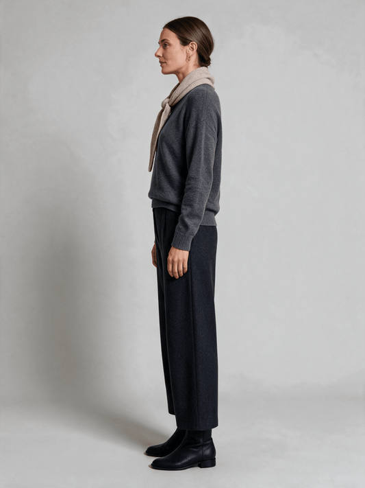 Vila Strickschal Knit Scarf in Natural Melange