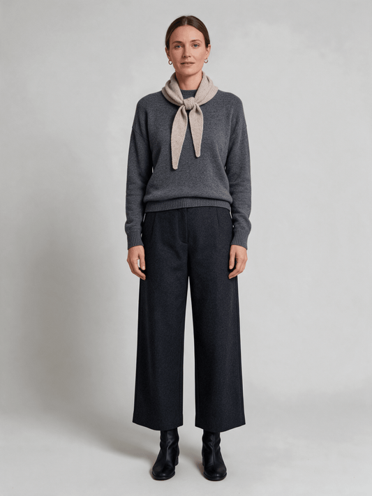 Vila Strickschal Knit Scarf in Natural Melange
