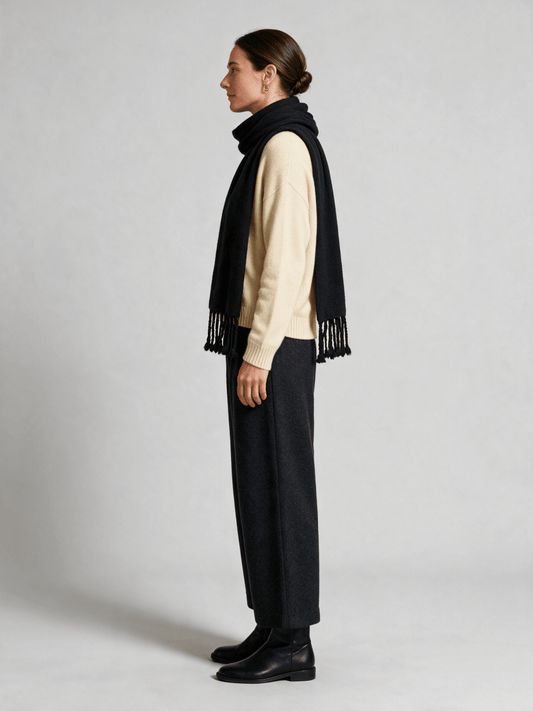 Vila Strickschal New Knit Scarf in Black Beauty