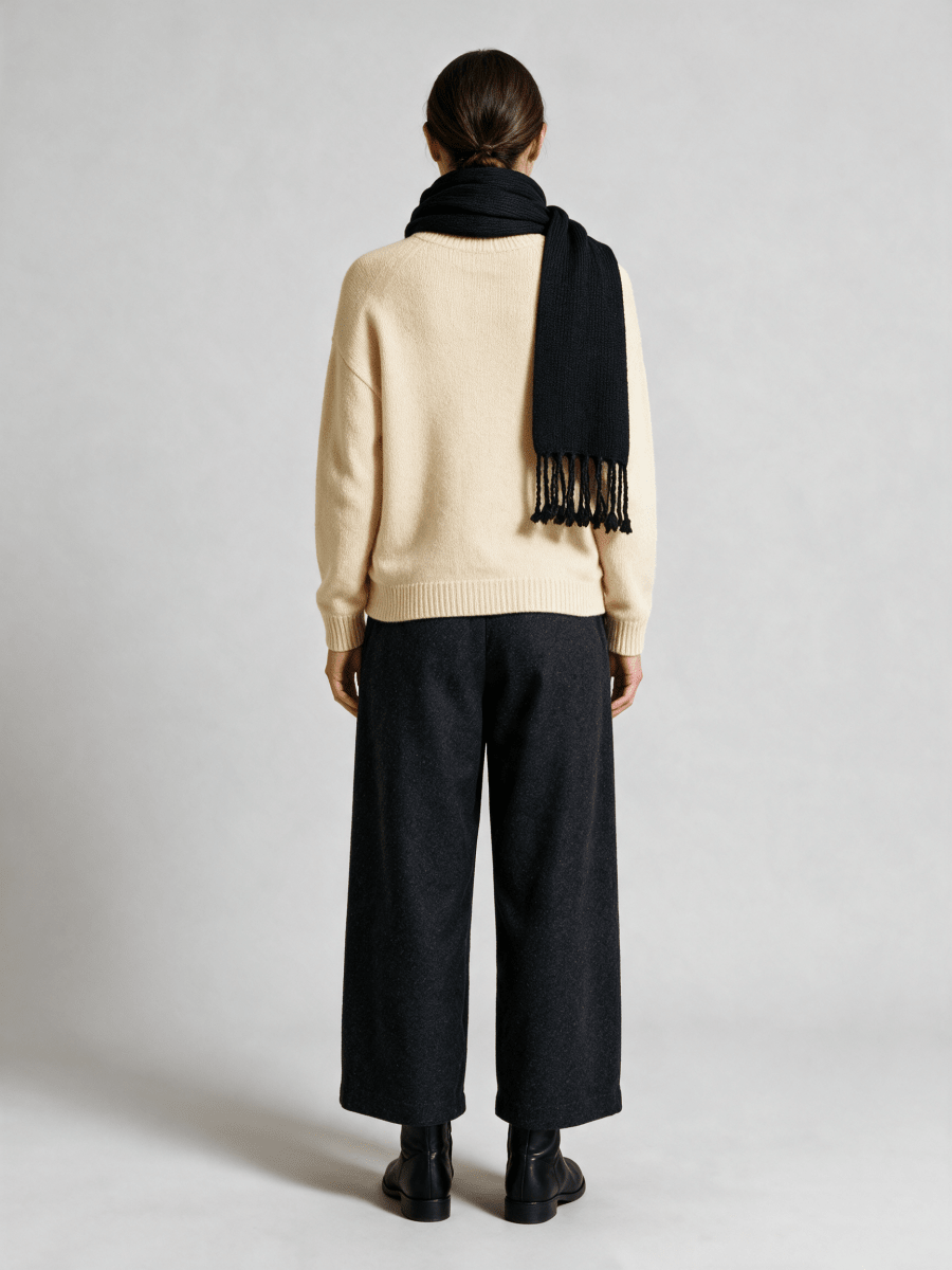 Vila Strickschal New Knit Scarf in Black Beauty