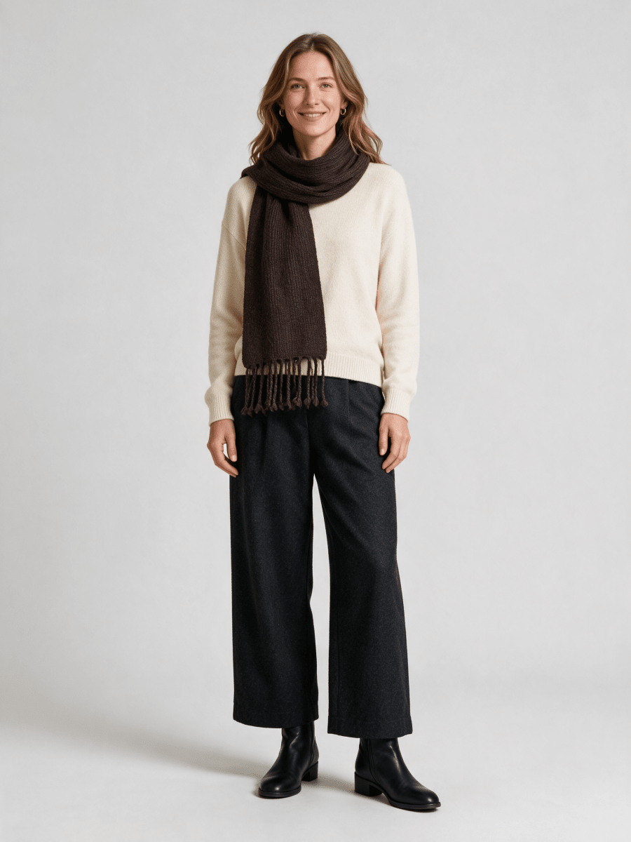 Vila Strickschal New Knit Scarf in Coffee Bean