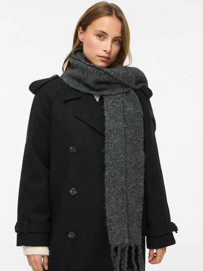Vila Strickschal New Knit Scarf in Dark Grey Melange