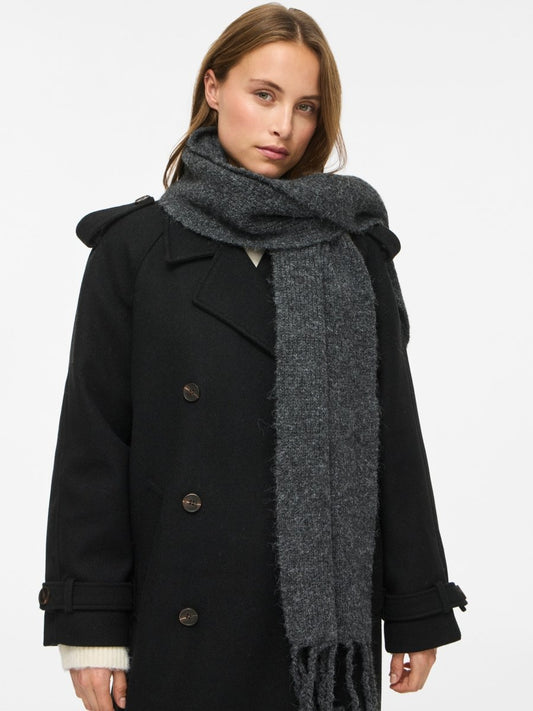 Vila Strickschal New Knit Scarf in Dark Grey Melange