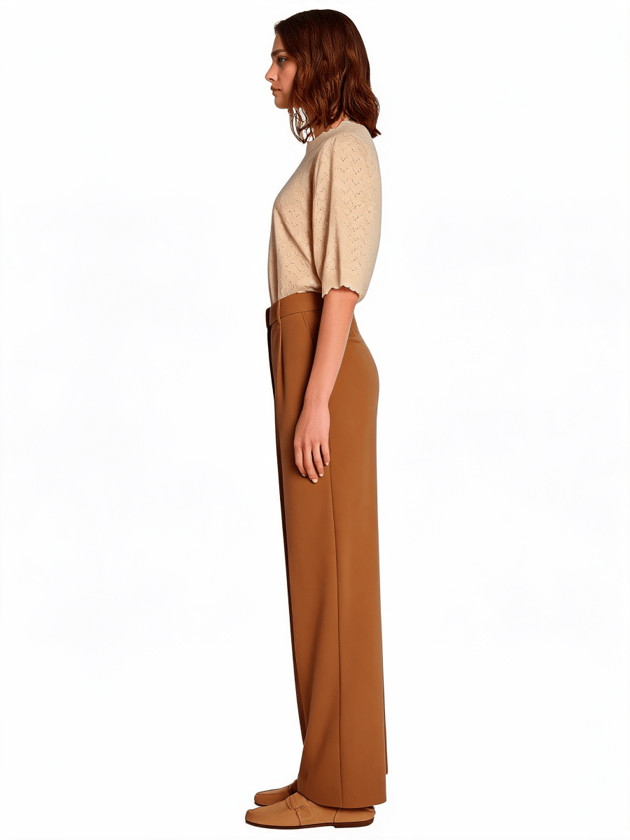 Vila Strickshirt Rundhals 3/4-Arm Strick Top Super Light Natural Melan
