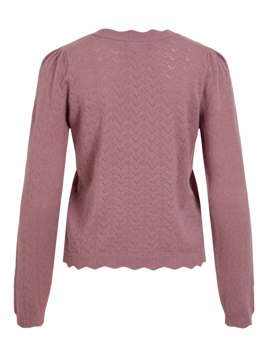 Vila Strickshirt Rundhals Langarm Strick Top Nostalgia Rose