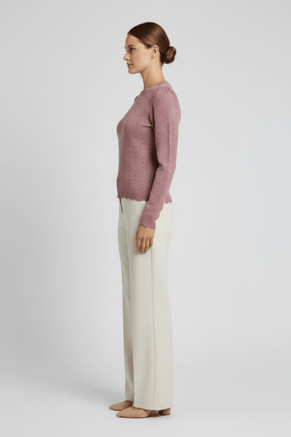Vila Strickshirt Rundhals Langarm Strick Top Nostalgia Rose