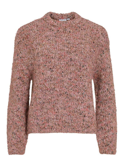 Vila Strickshirt Rundhals Langarm Strick Top Nostalgia Rose Multi
