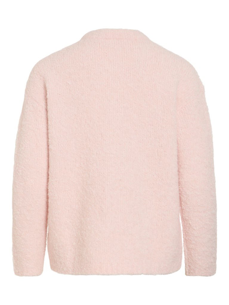 Vila Stricktop O-Neck L/S Knit Top in Ballet Slipper