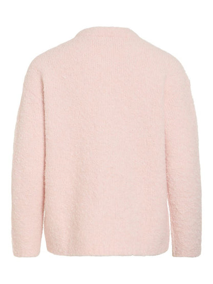 Vila Stricktop O-Neck L/S Knit Top in Ballet Slipper