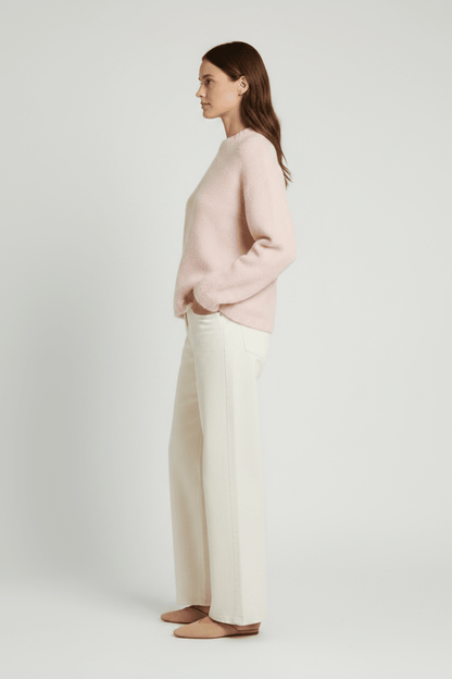 Vila Stricktop O-Neck L/S Knit Top in Ballet Slipper