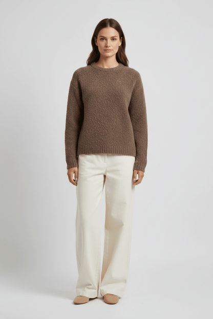 Vila Stricktop O-Neck L/S Knit Top in Falcon