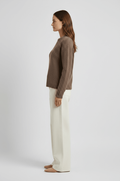 Vila Stricktop O-Neck L/S Knit Top in Falcon