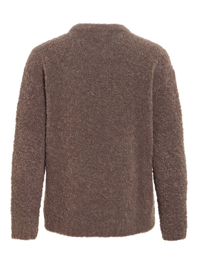 Vila Stricktop O-Neck L/S Knit Top in Falcon